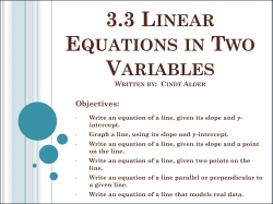 3.3 Linear Equations in Two Variables