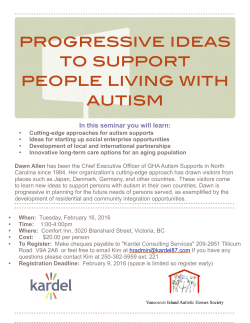 PROGRESSiVE iDEAS TO SuPPORT PEOPlE liViNG wiTH
