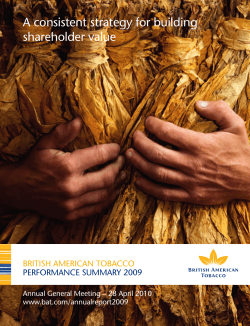 British American Tobacco Performance Summary 2009