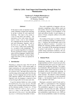 Semi Supervised Stemming through Stem Set