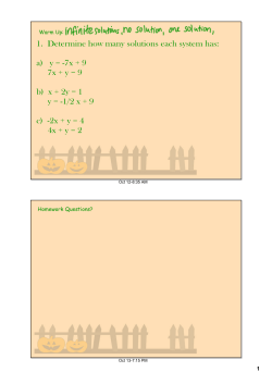 1. Determine how many solutions each system has: a