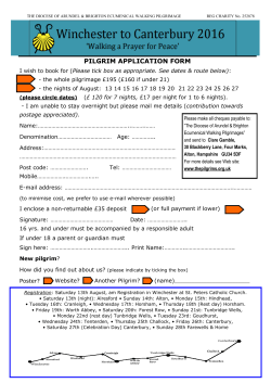Booking Form - Pilgrims Way