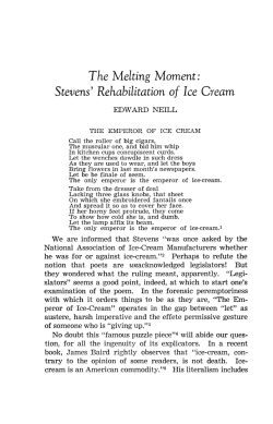 The Melting Moment: Stevens1 Rehabilitation of Ice Cream