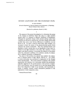 SENSORY ADAPTATION AND THE STATIONARY STATE. BY