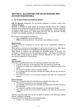 accounting for sales revenue and accounts receivable