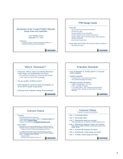 TPM Design Goals and Capabilities