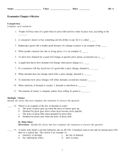 Economics Chapter 4 Review