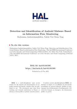 Detection and Identification of Android Malware Based - HAL