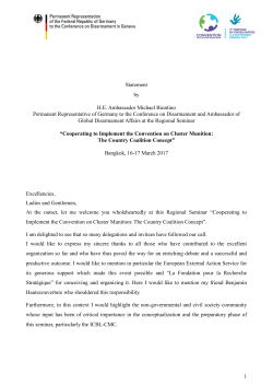 Opening statement - The Convention on Cluster Munitions