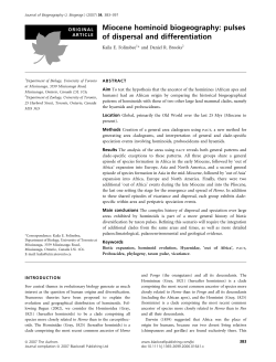 Miocene hominoid biogeography: pulses of dispersal - Bio
