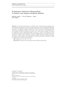 Evolutionary Selection of Expectations in Positive and