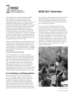 NSSE 2011 Overview