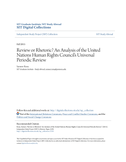Review or Rhetoric? An Analysis of the United Nations Human