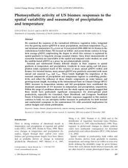 Photosynthetic activity of US biomes: responses - UNC