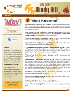 Current Newsletter - Windy Hill on the Campus