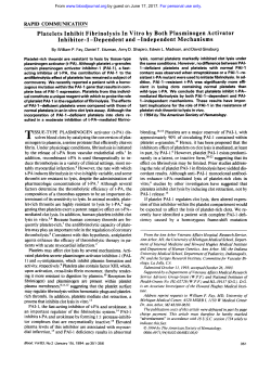Platelets Inhibit Fibrinolysis In Vitro by Both