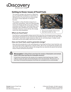 Getting to Know: Issues of Fossil Fuels