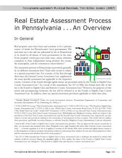 Real Estate Assessment Process in Pennsylvania... An Overview