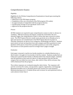 Comprehensive Exams: