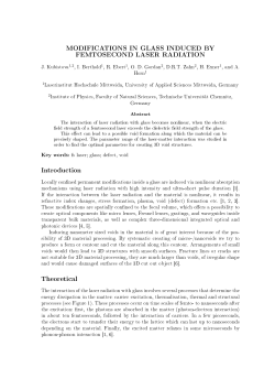 MODIFICATIONS IN GLASS INDUCED BY FEMTOSECOND LASER