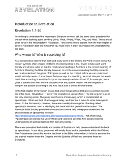 Introduction to Revelation Revelation 1:1