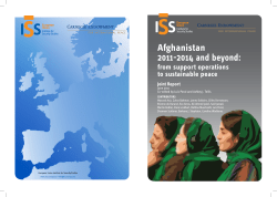 Afghanistan 2011-2014 and beyond - European Strategy and Policy