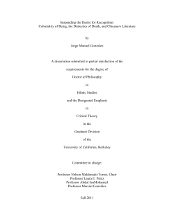 coloniality of being - University of California, Berkeley