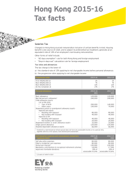 Hong Kong 2015-16 Tax facts