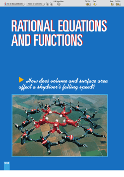 How does volume and surface area affect a skydiver`s falling speed?