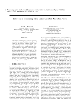 Intercausal reasoning with uninstantiated ancestor nodes