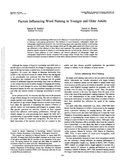Factors Influencing Word Naming in Younger and Older Adults