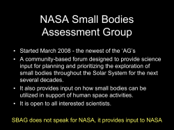 NASA Small Bodies Assessment Group