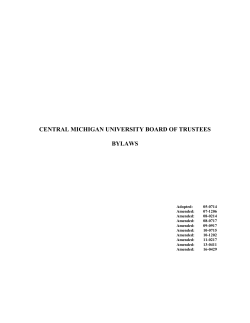 CENTRAL MICHIGAN UNIVERSITY BOARD OF TRUSTEES BYLAWS