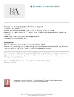 Revenge and Revenge Tragedy in Renaissance England