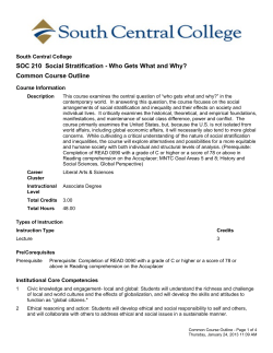 SOC 210 Social Stratification