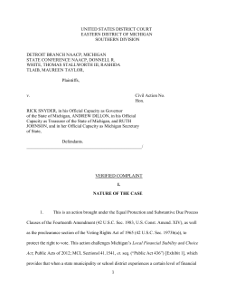 Complaint - DETROIT BRANCH NAACP