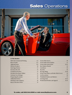 Sales Operations - Reynolds and Reynolds