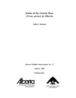 Status of the Grizzly Bear (Ursus arctos) in Alberta