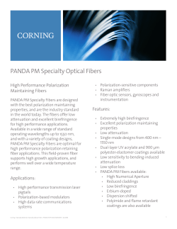 PANDA PM Specialty Optical Fibers