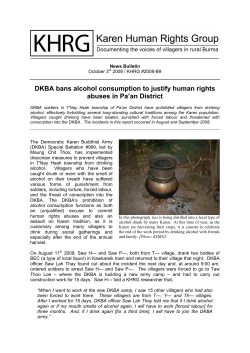 DKBA bans alcohol consumption to justify human rights abuses in
