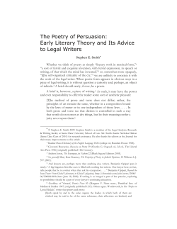The Poetry of Persuasion: Early Literary Theory and Its Advice to