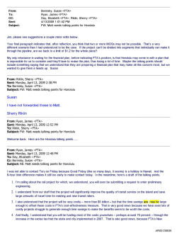 Susan I have not forwarded these to Matt. Sherry Riklin