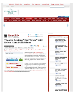 Michael Giltz: Theater Review: "Our Town" With Helen Hunt Still