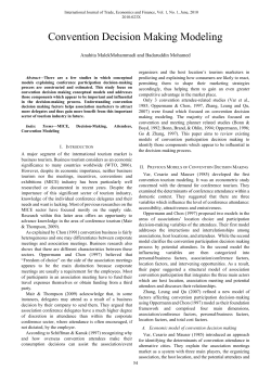 Convention Decision Making Modeling