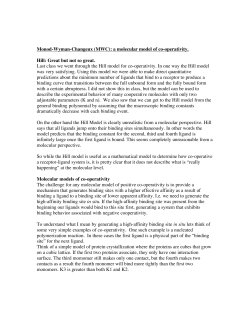 Monod-Wyman-Changeux (MWC): a molecular model of co