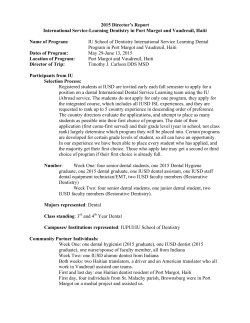 IUSD Haiti 2015 Director`s Report