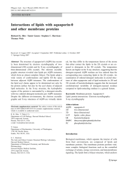Interactions of lipids with aquaporin