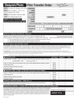 Film Transfer Order Dwayne`s Photo