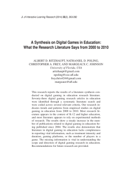 A Synthesis on Digital Games in Education: What