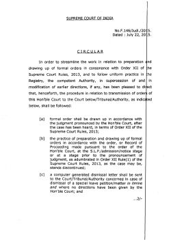 Judicial Circulars dt. 22nd July, 24th July and 27th July, 2015 reg
